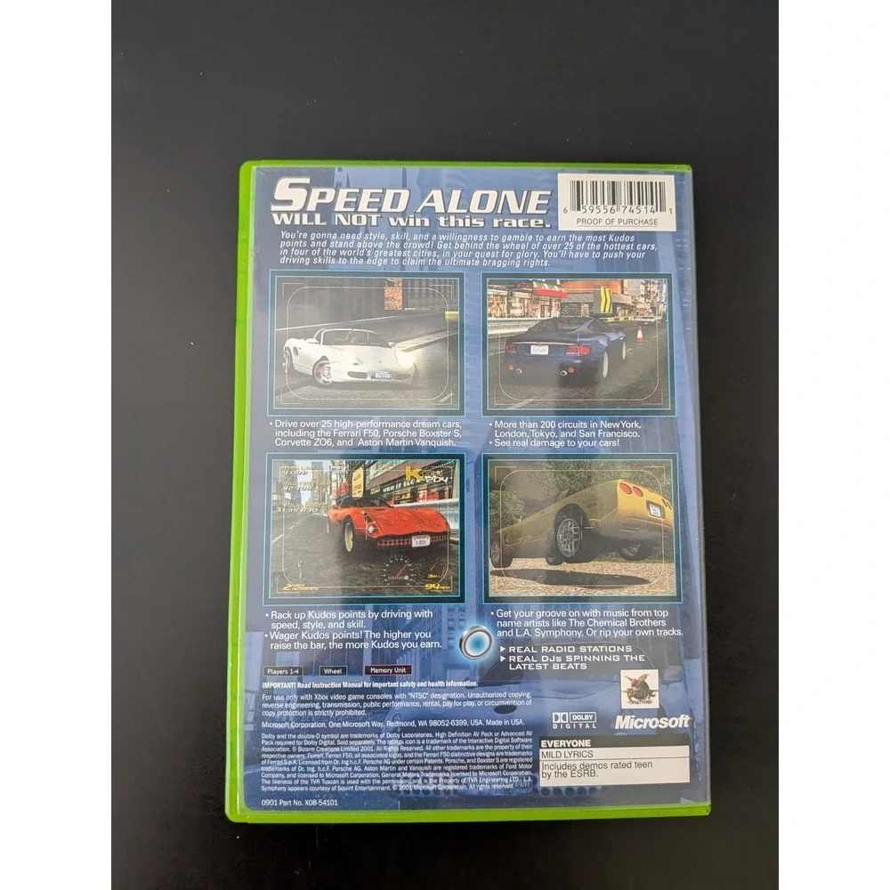 Project‎ Gotham Racing (Original Xbox) Black Label CIB COMPLETE & TESTED